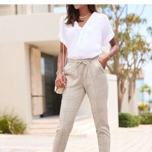 Lascana Plaid Pull-On Cropped Pants, VS/ Venus Stretch Comfort European Style